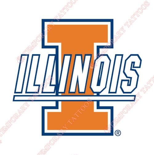 Illinois Fighting Illini Customize Temporary Tattoos Stickers NO.4609